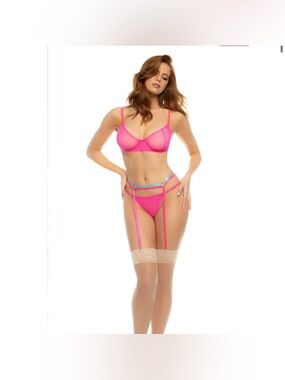Lingerie: Mapale 8829 Aurelia Three Piece Set New Hot Pink Size L/XL